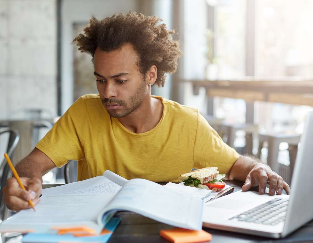 Student studying