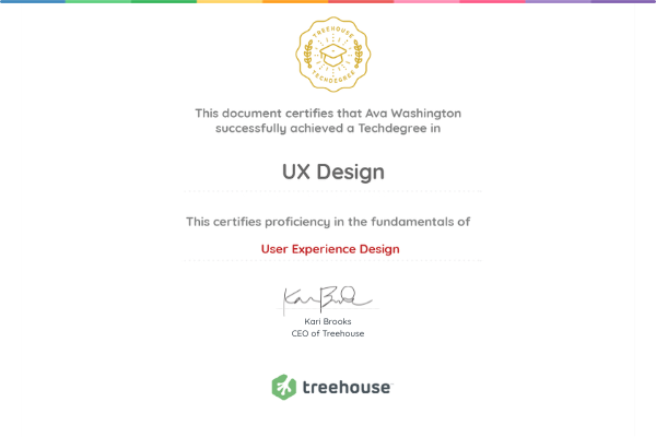 Techdegree certificate
