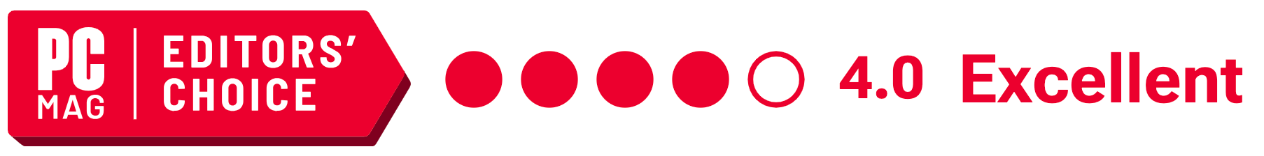 PC Mag Editors Choice 4.0 Excellent