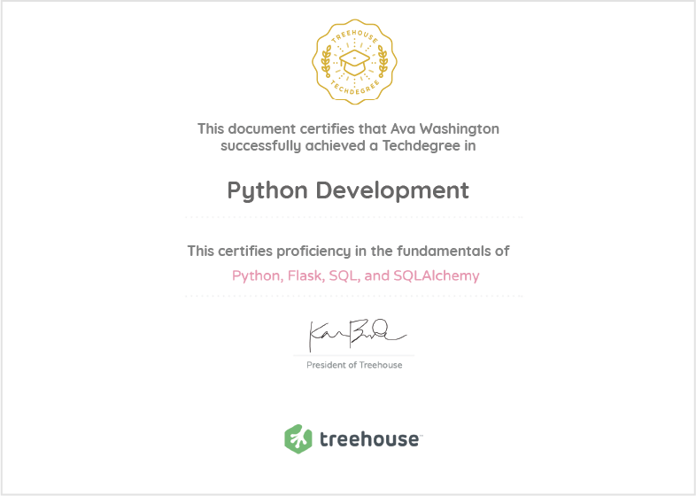 Techdegree Professional Certification